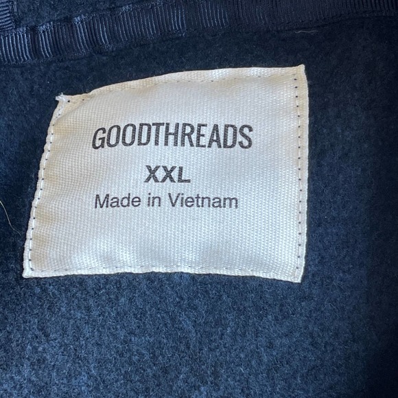 Goodthreads Jacket Mens XXL 2X Blue Hooded Snap Long Sleeve Fleece Lined - Picture 3 of 11